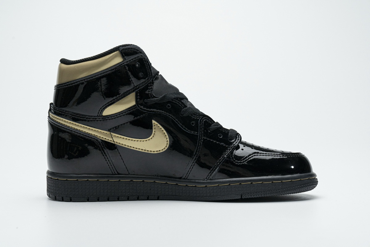 PK God Air Jordan 1 Retro High Black Metallic Gold (2020) 555088-032