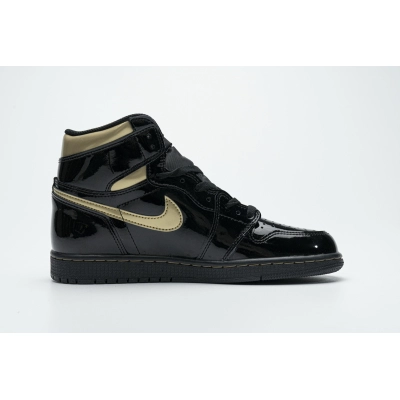 PK God Air Jordan 1 Retro High Black Metallic Gold (2020) 555088-032 02