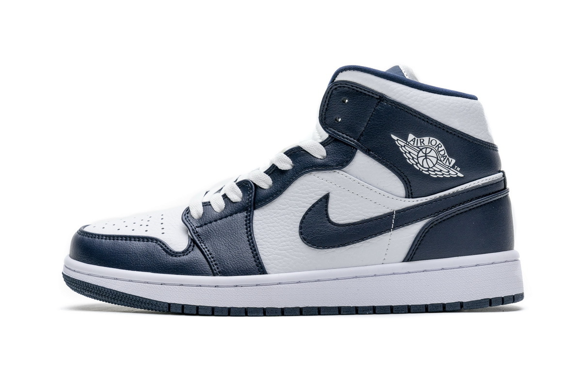 LJR Air Jordan 1 Mid White Metallic Gold Obsidian 554724-174