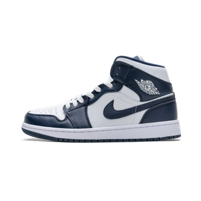 LJR Air Jordan 1 Mid White Metallic Gold Obsidian 554724-174 01