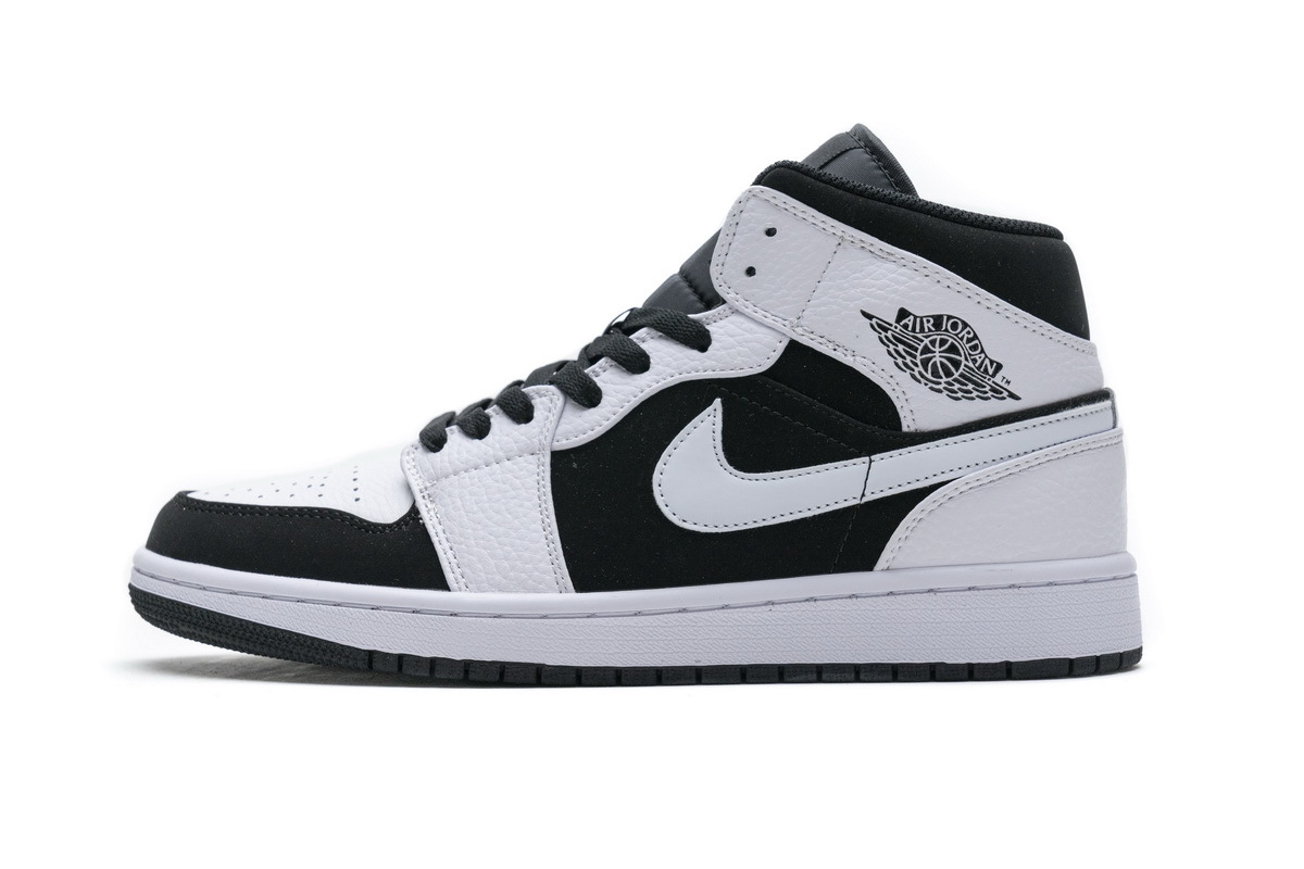 LJR Air Jordan 1 Mid White Black (GS) 554724-113