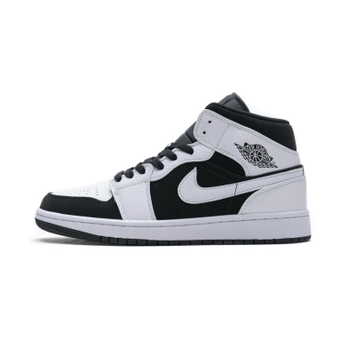 LJR Air Jordan 1 Mid White Black (GS) 554724-113 01