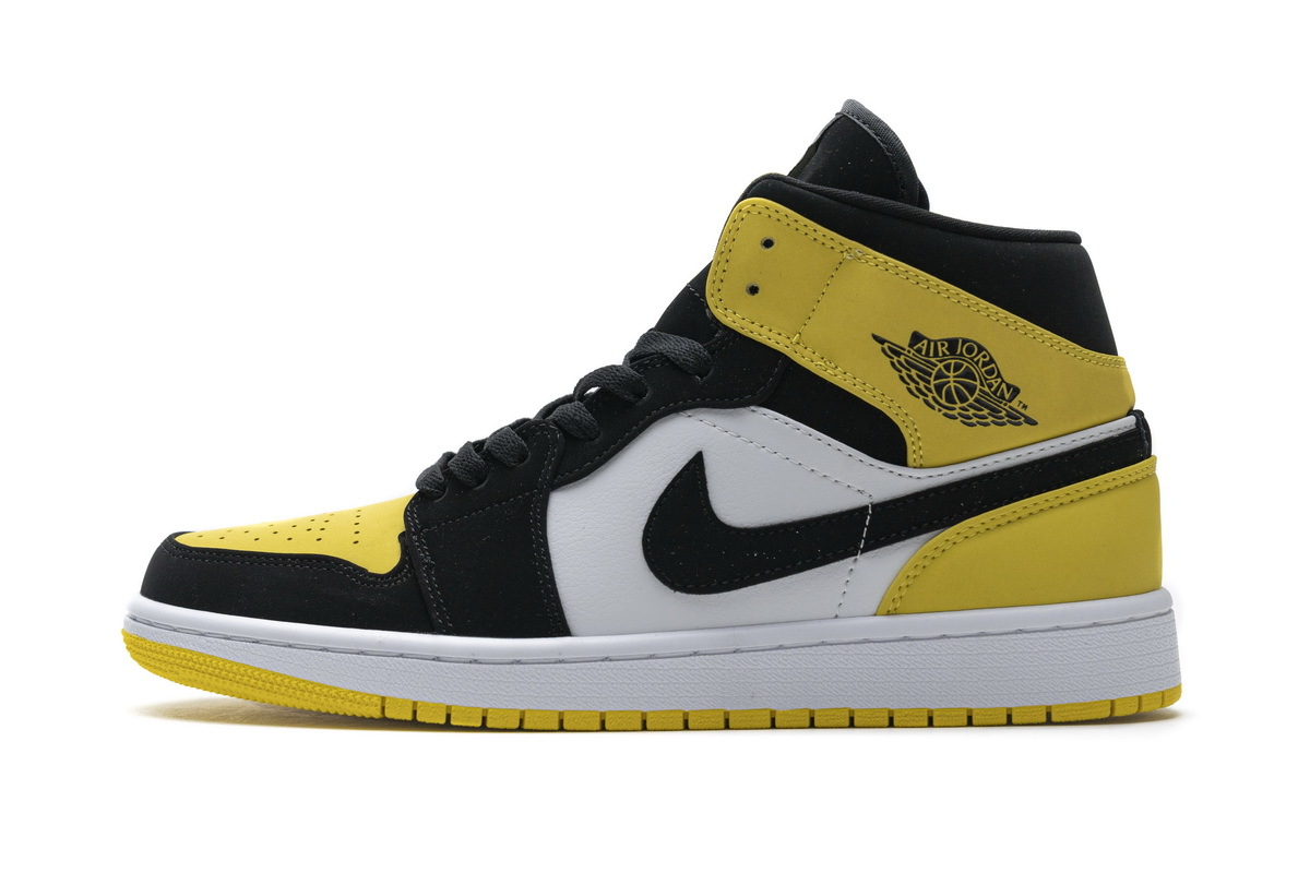 LJR Air Jordan 1 Mid Yellow Toe Black 852542-071