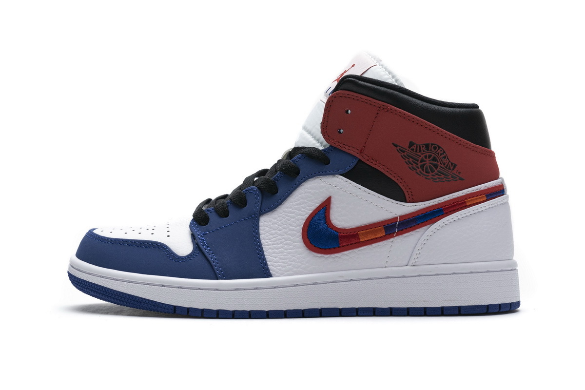 LJR Air Jordan 1 Mid Multi-Color Swoosh 852542-146