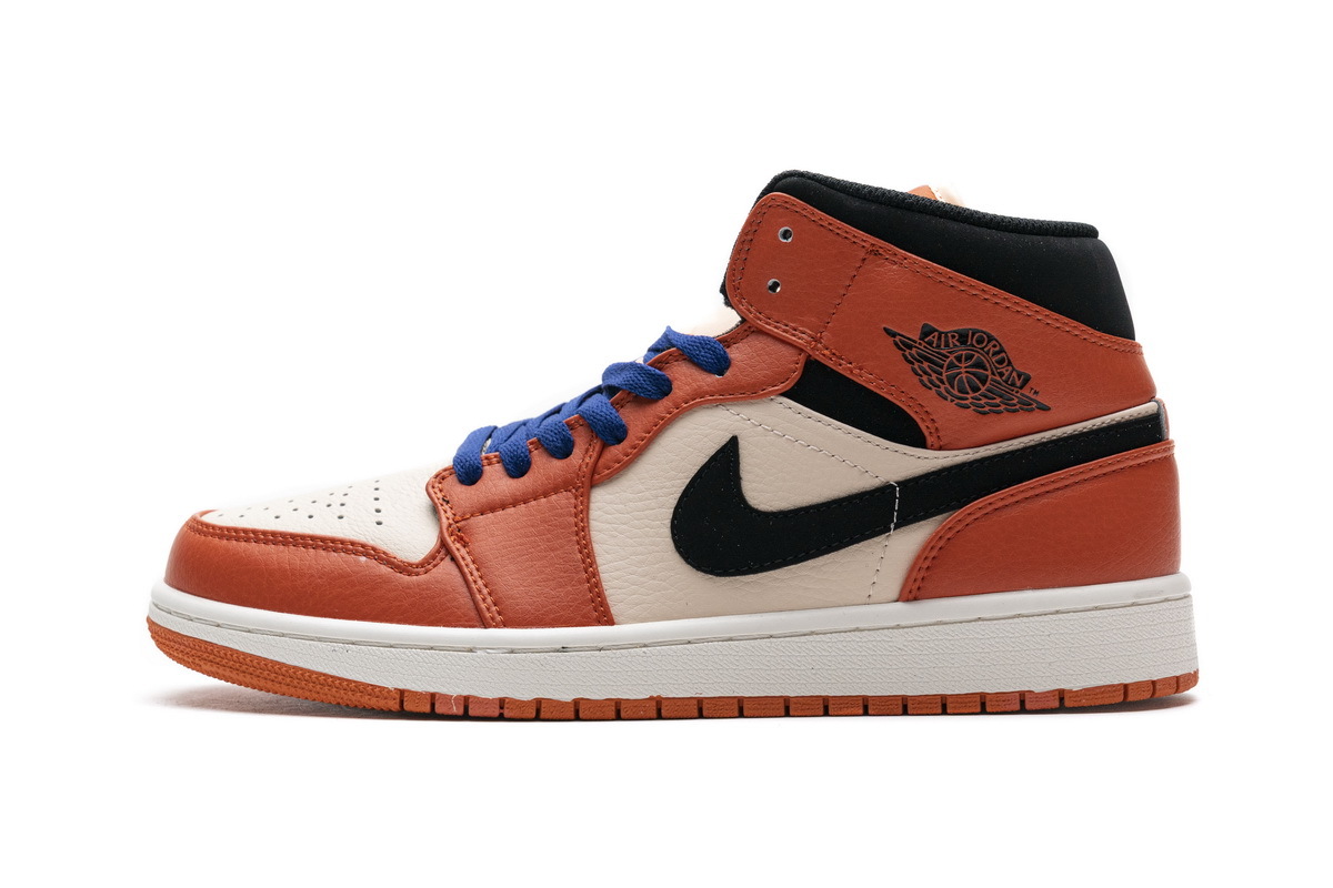 LJR Air Jordan 1 Mid Team Orange Black 852542-800