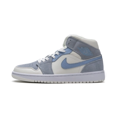 LJR Air Jordan 1 Mid Mixed Textures Blue DA4666-100 01