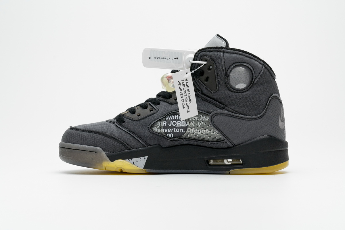 PK God Air Jordan 5 Retro Off-White Black CT8480-001