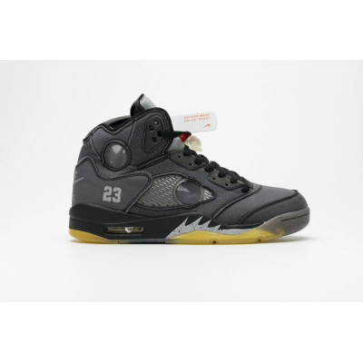 PK God Air Jordan 5 Retro Off-White Black CT8480-001 02