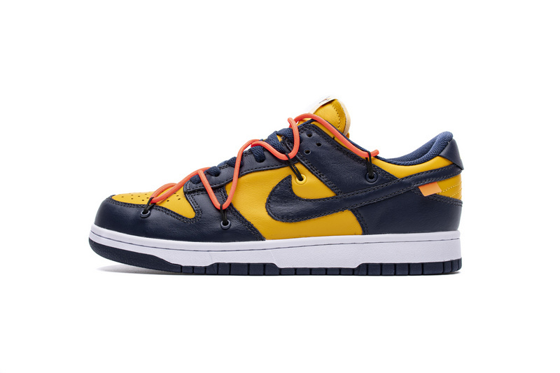 PK God Nike Dunk Low Off-White University Gold Midnight Navy CT0856-700