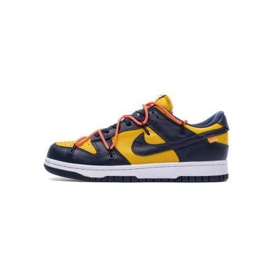 PK God Nike Dunk Low Off-White University Gold Midnight Navy CT0856-700 01