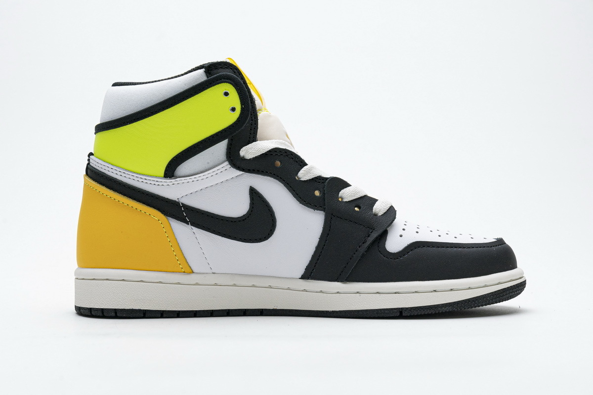 LJR Air Jordan 1 Retro High White Black Volt University Gold 555088-118