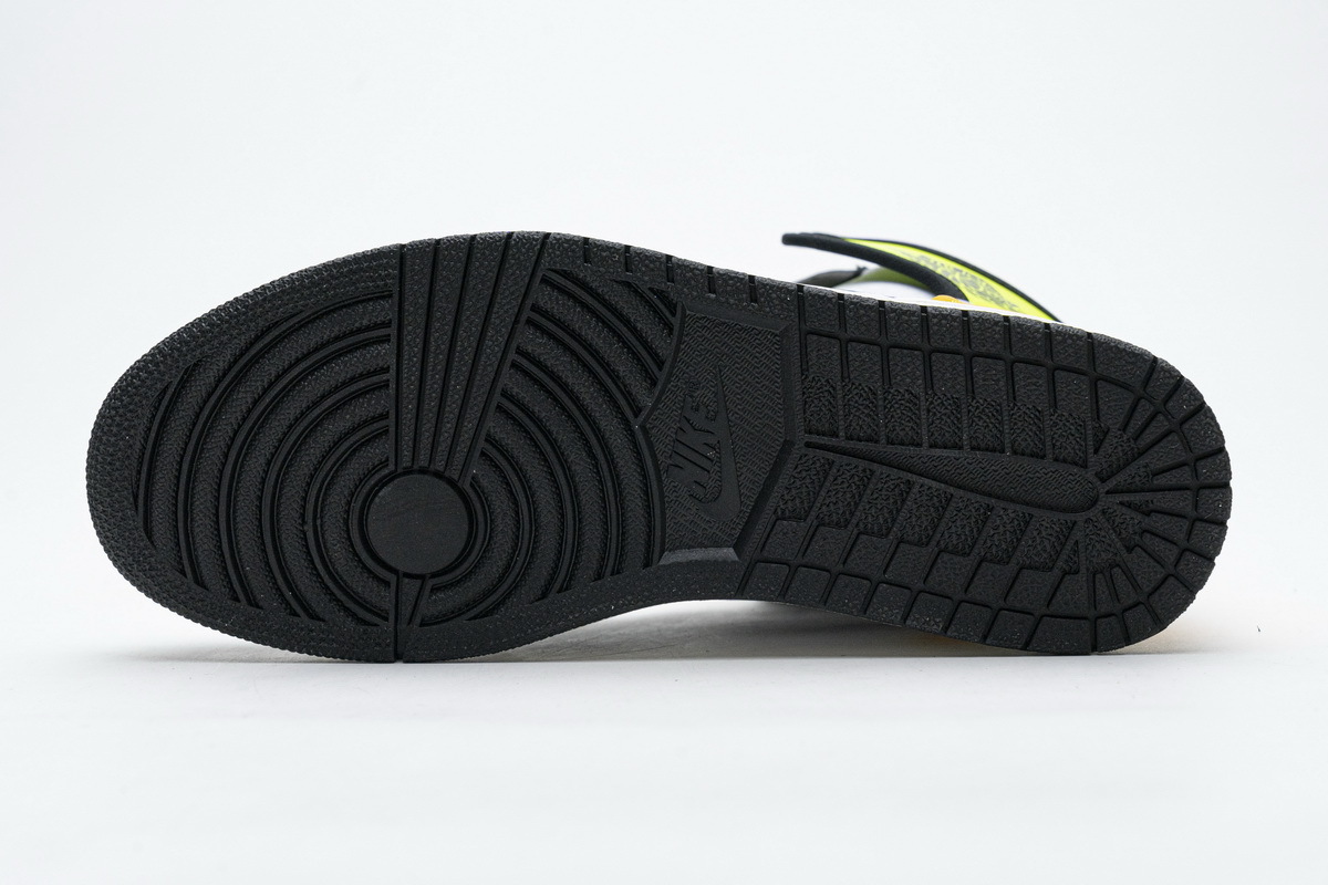 LJR Air Jordan 1 Retro High White Black Volt University Gold 555088-118
