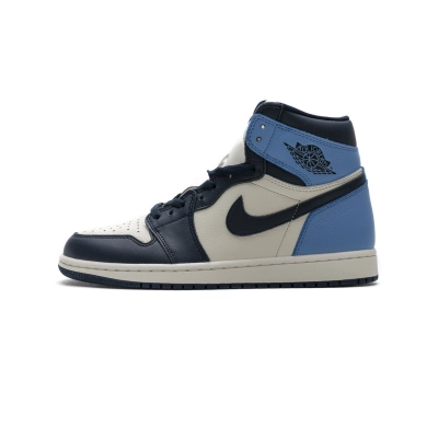 LJR Air Jordan 1 Retro High Obsidian UNC 555088-140 01