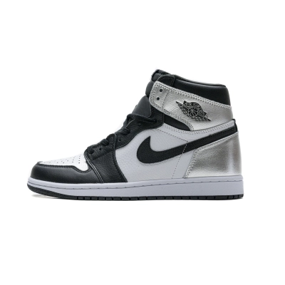 LJR Air Jordan 1 Retro High Silver Toe CD0461-001 01