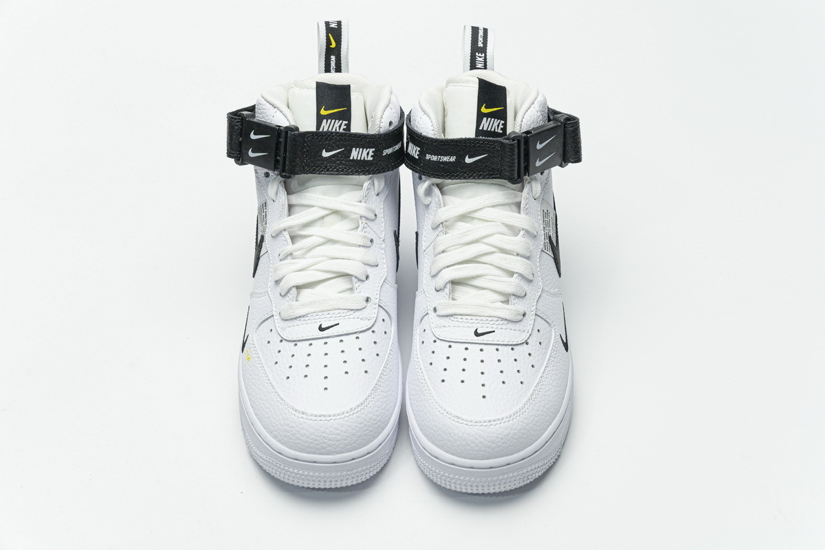 LJR Air Force 1 Mid Utility White Black 804609-103