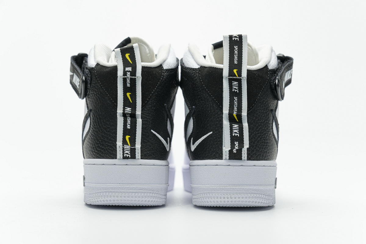 LJR Air Force 1 Mid Utility White Black 804609-103