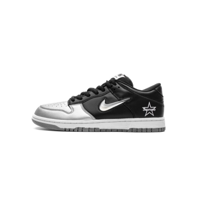 LJR Nike SB Dunk Low Supreme Jewel Swoosh Silver CK3480-001 01