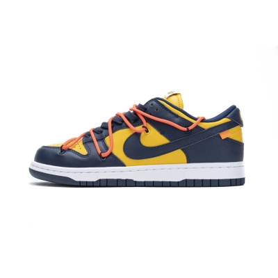 LJR Nike Dunk Low Off-White University Gold Midnight Navy CT0856-700 01