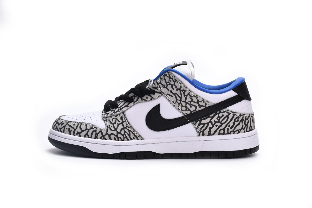 LJR Nike Dunk Low Black White Blue CU1727-106 
