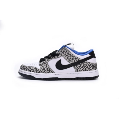 LJR Nike Dunk Low Black White Blue CU1727-106  01