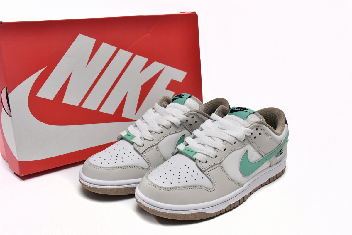 LJR Nike Dunk Low Split Seam White Tan Mint (GS)  DX6063-131