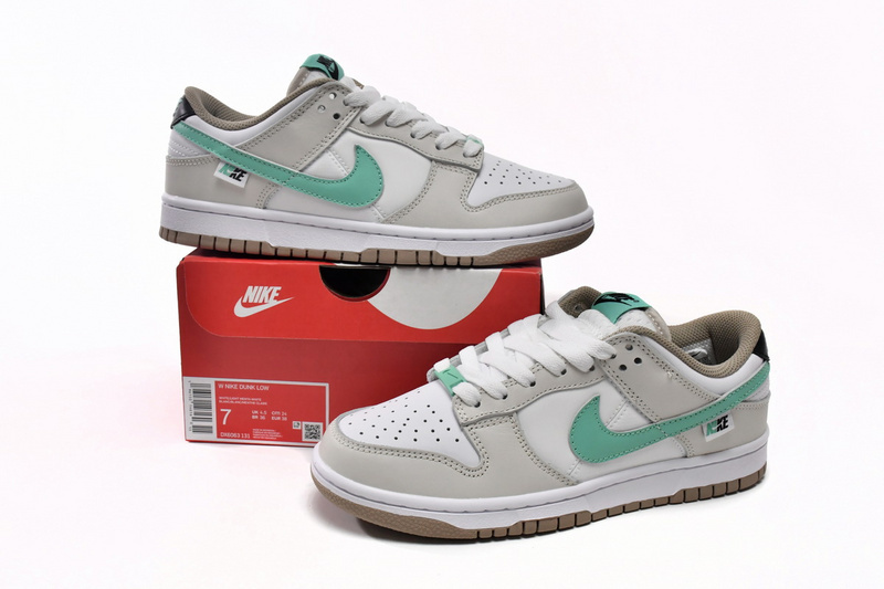 LJR Nike Dunk Low Split Seam White Tan Mint (GS)  DX6063-131