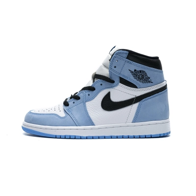 Yes Sneaker Air Jordan 1 Retro High White University Blue Black 555088-134 01