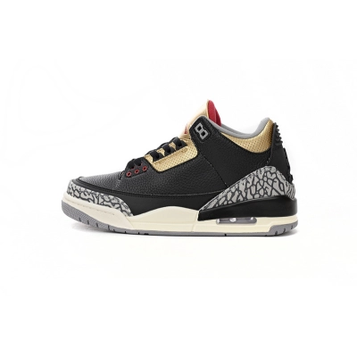 PK God Batch Air Jordan 3 Retro Black Cement Gold (Women's) CK9246-067 01