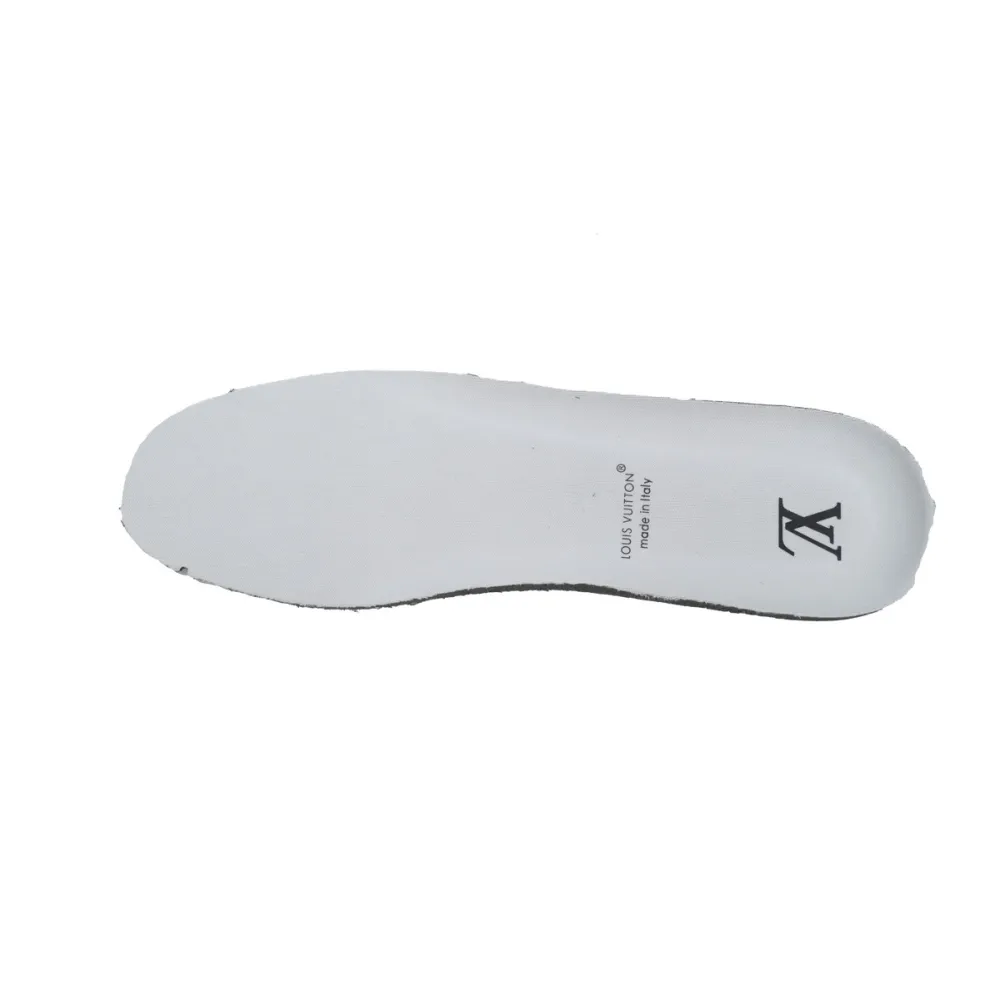 LOUIS VUITTON Leather lace up Fashionable Board Shoes White Gray 1ACQP4	