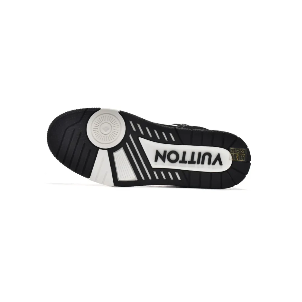 VL1202   LOUIS VUITTON Trainer Black And White Cloth Cover 