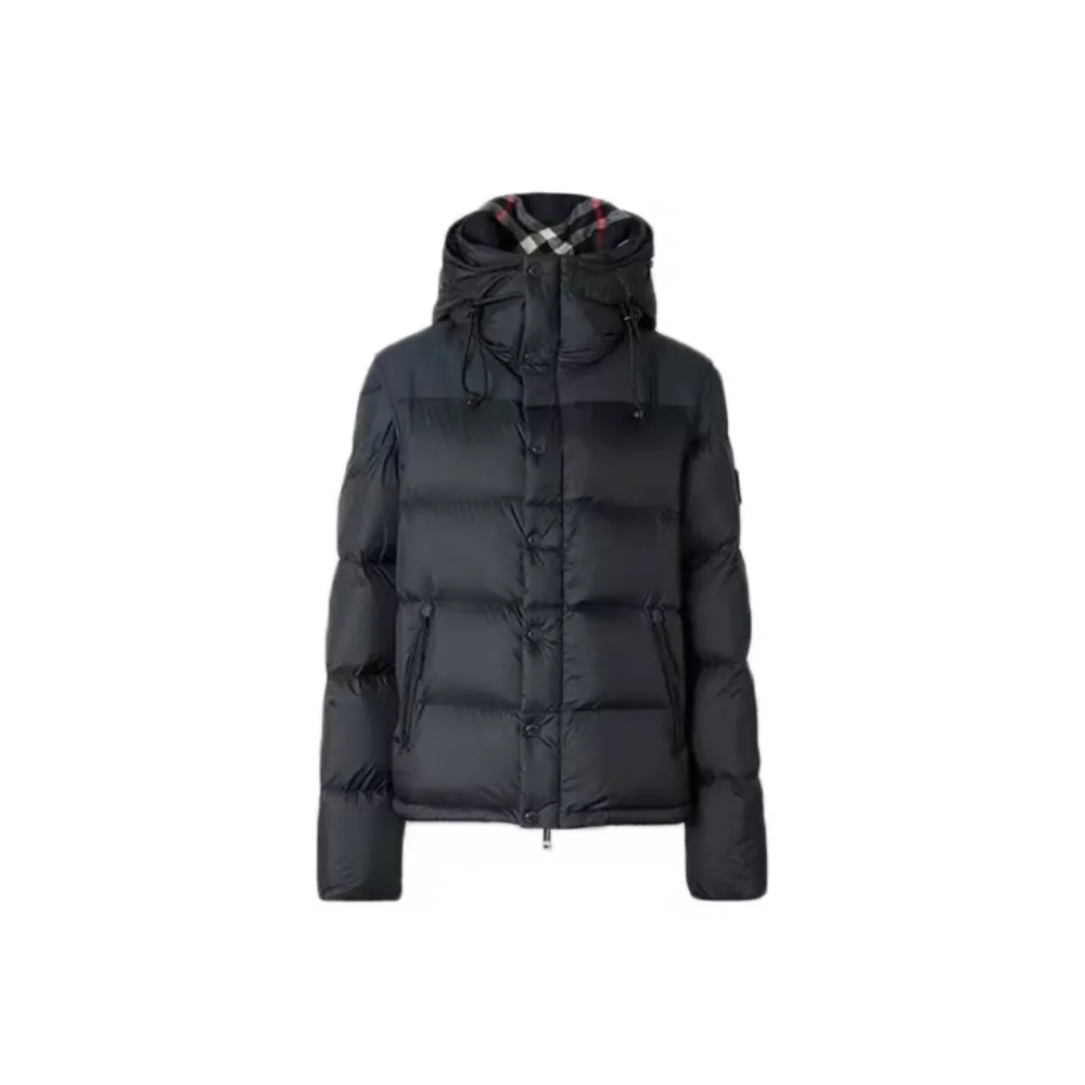 Burberry Hooded Puffer Jacket with Hood Navy