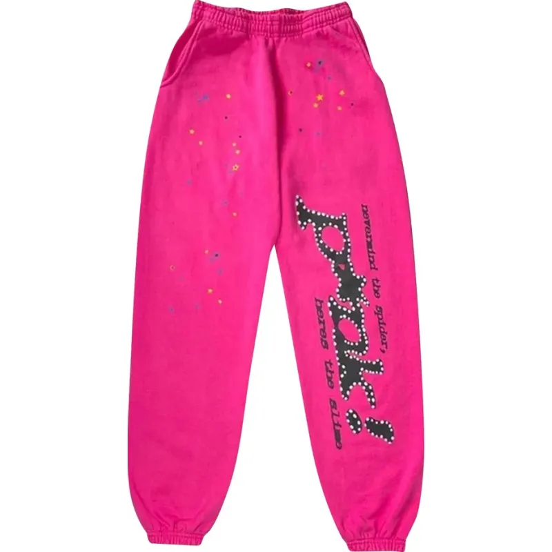 Sp5der pink tracksuit suit1