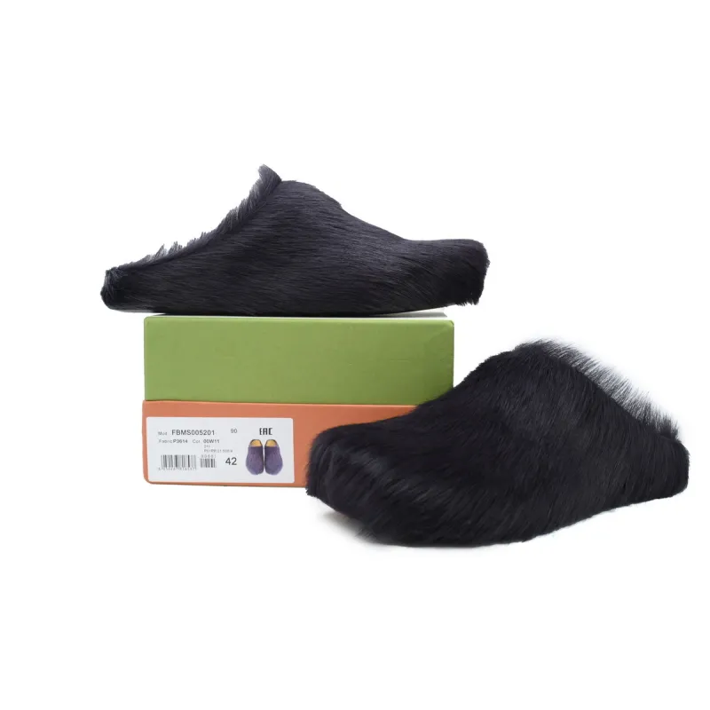 Marni Long hair Calfskin Fussbett Sabot Black SBMR000600P412200N99	