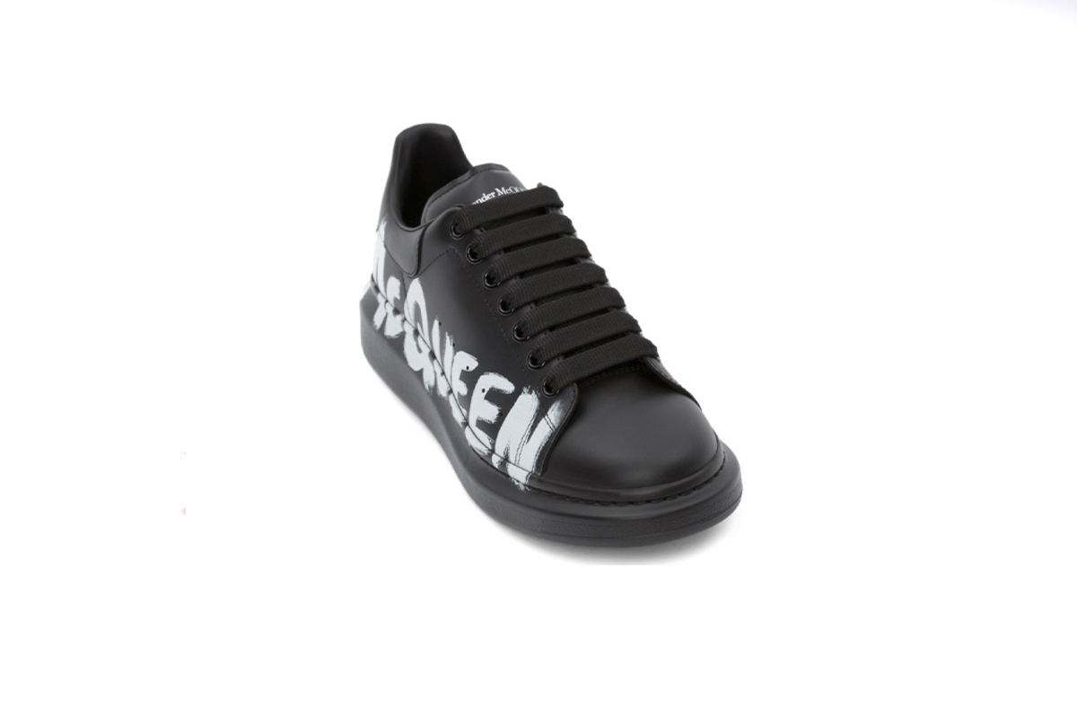 Coco Shoes Alexander McQueen Oversized Graffiti Black White  - Cocoshoesvip.net
