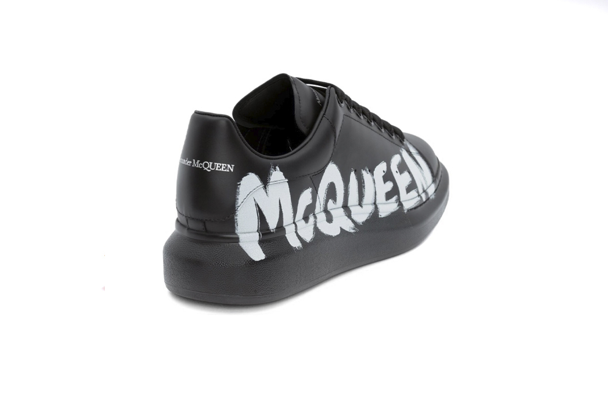 Coco Shoes Alexander McQueen Oversized Graffiti Black White  - Cocoshoesvip.net