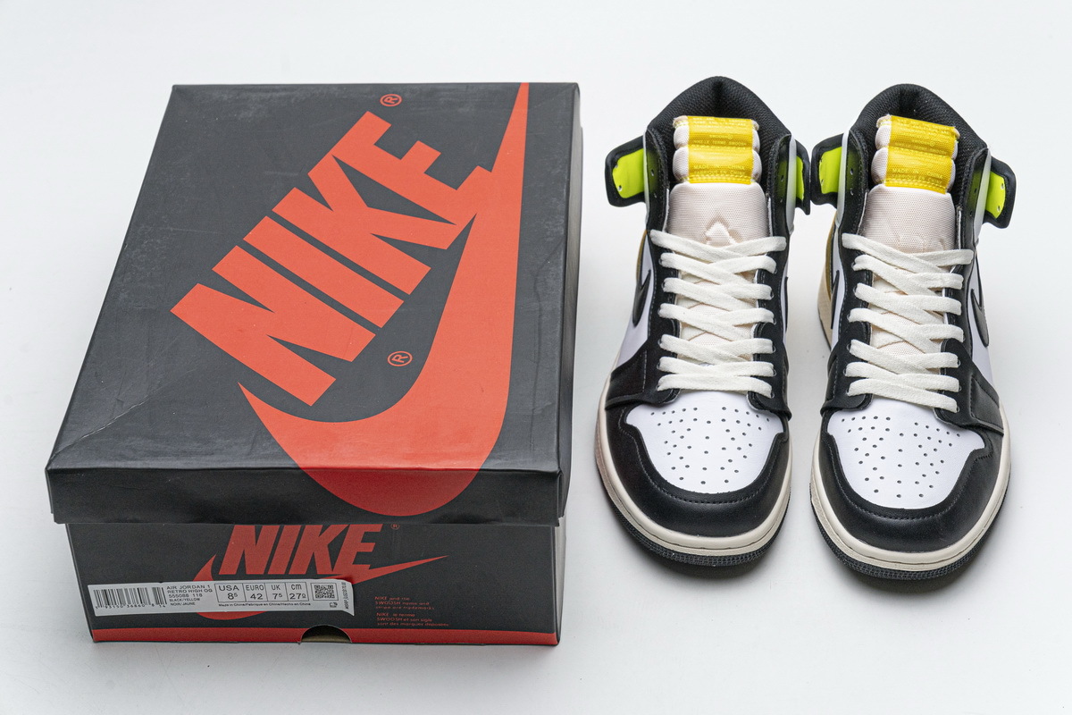 Coco Shoes Air Jordan 1 Retro High White Black Volt University Gold 555088-118 - Cocoshoesvip.net
