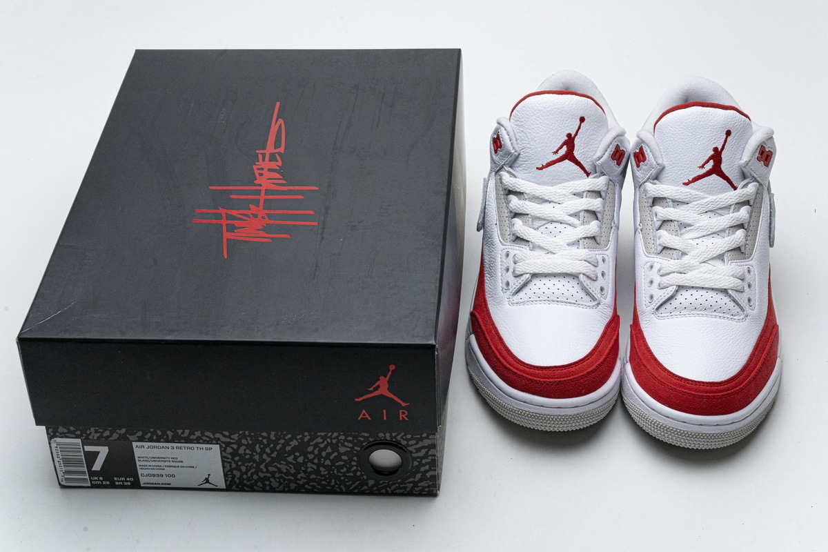 Coco Shoes Air Jordan 3 Retro Tinker White University Red CJ0939-100 - Cocoshoesvip.net