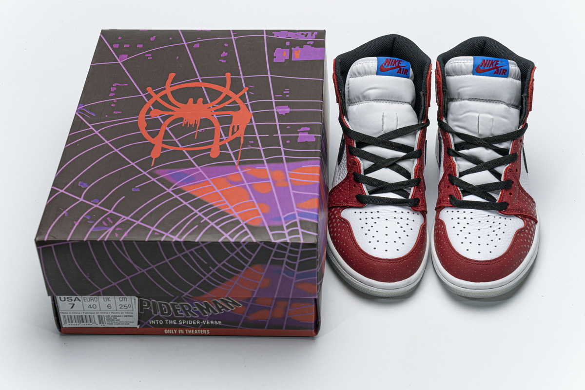 Coco Shoes Air Jordan 1 Retro High Spider-Man Origin Story 555088-602 - Cocoshoesvip.net