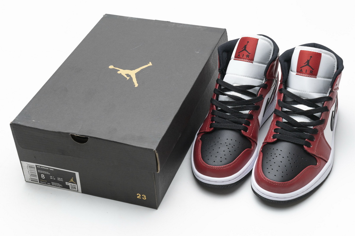 Coco Shoes Air Jordan 1 Mid Chicago Black Toe 554725-069 - Cocoshoesvip.net
