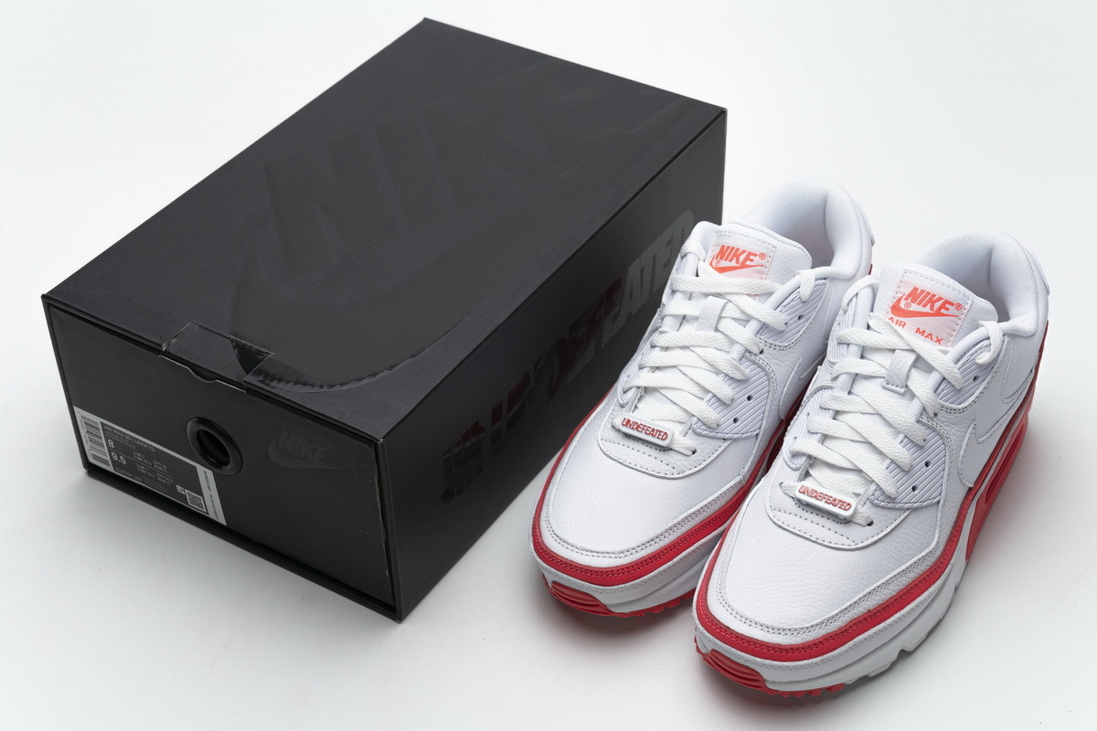 Coco Shoes Nike Air Max 90 Undefeated White Solar Red CJ7197-103 - Cocoshoesvip.net