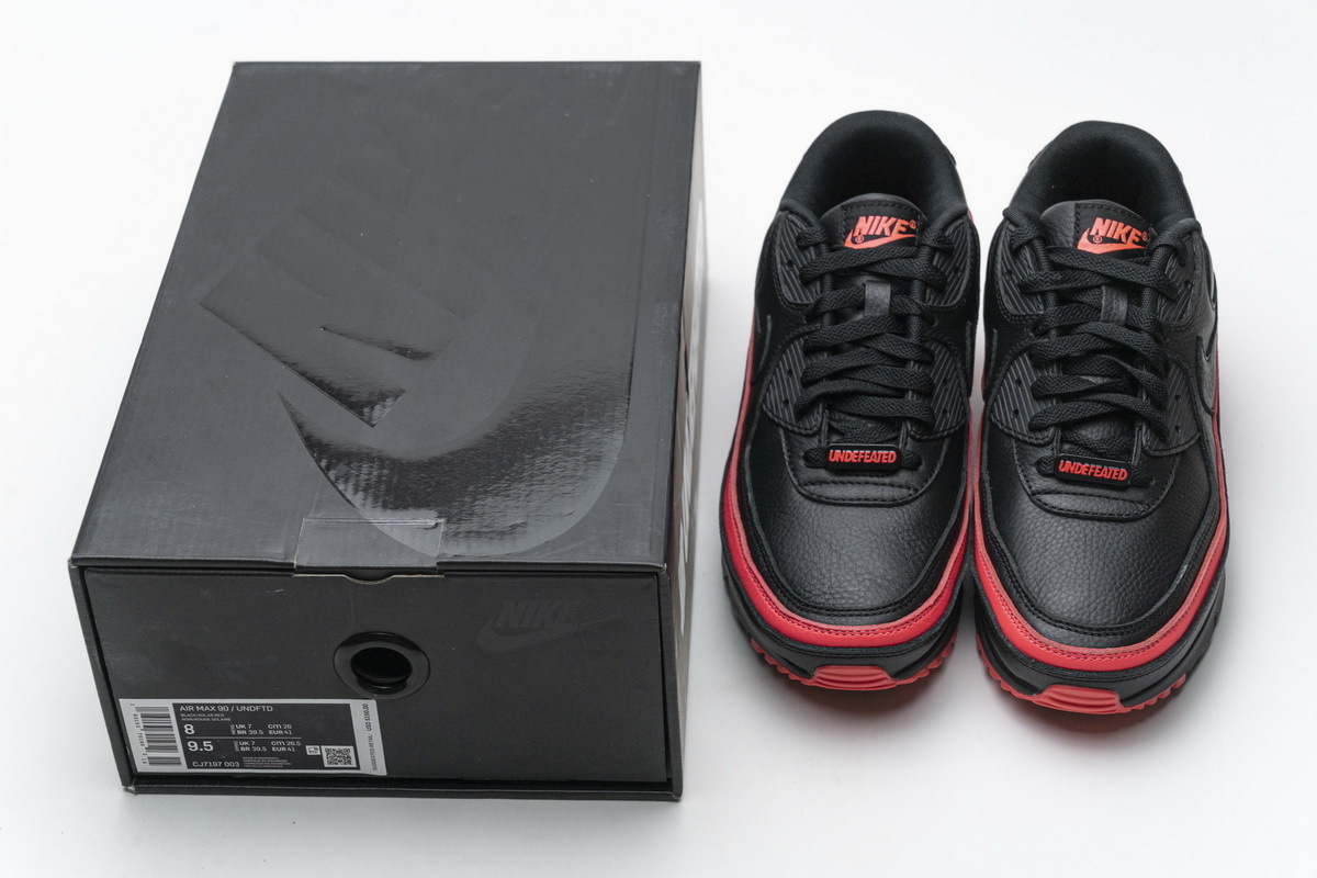 Coco Shoes Nike Air Max 90 Undefeated Black Solar Red CJ7197-003 - Cocoshoesvip.net