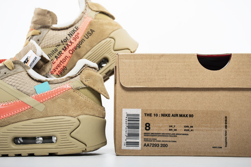 Coco Shoes Nike Air Max 90 OFF-WHITE Desert Ore AA7293-200 - Cocoshoesvip.net