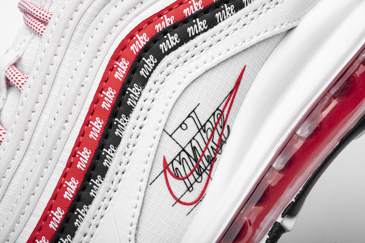 Coco Shoes Nike Air Max 97 Sketch Logo White Black Red CK9397-100 - Cocoshoesvip.net