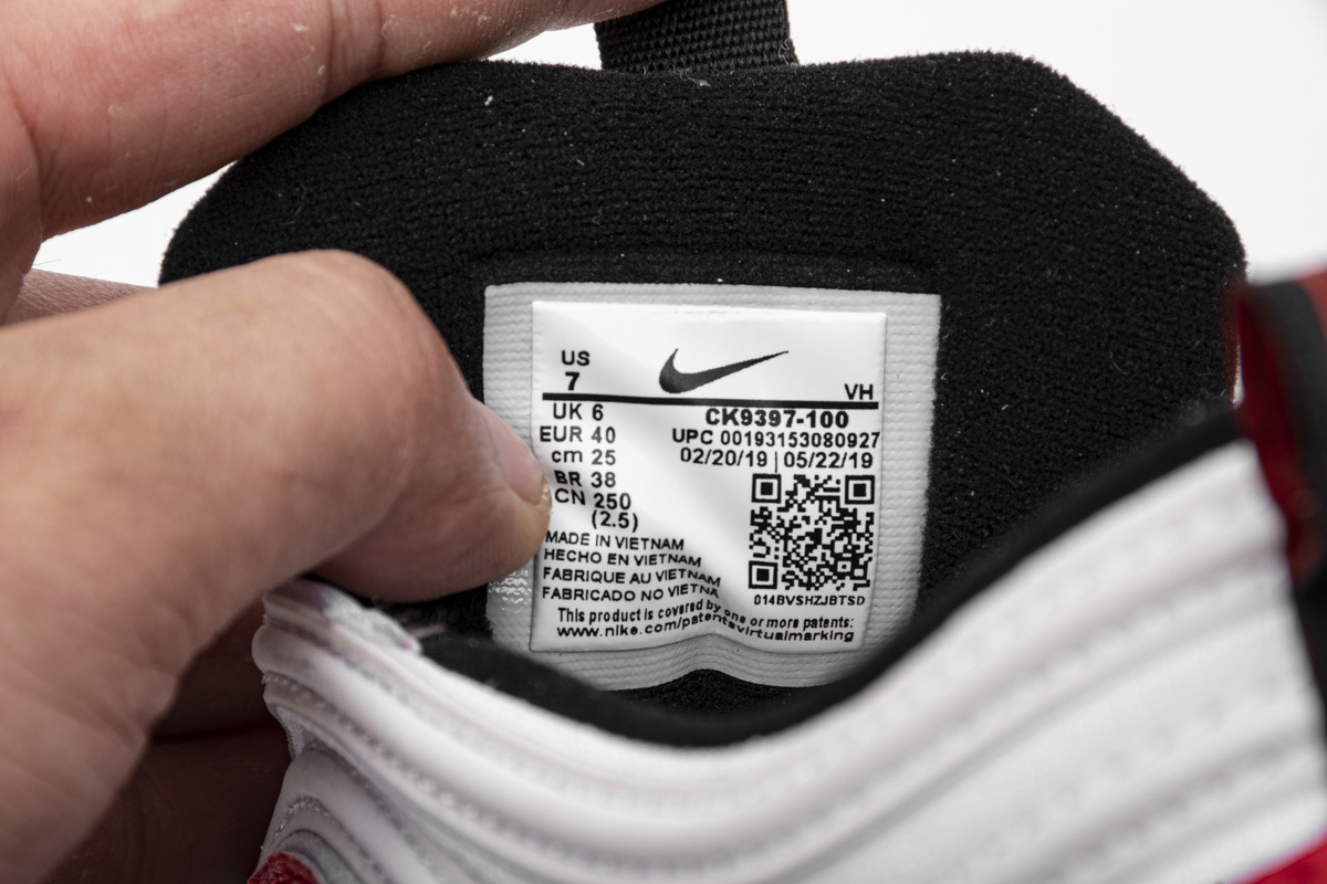 Coco Shoes Nike Air Max 97 Sketch Logo White Black Red CK9397-100 - Cocoshoesvip.net