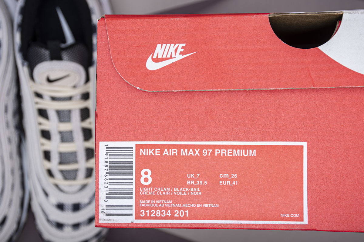 Coco Shoes Nike Air Max 97 Plaid Light Cream 312834-201 - Cocoshoesvip.net