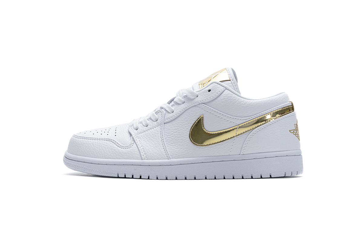 Coco Shoes Air Jordan 1 Low White Metallic Gold (W) CZ4776-100 - Cocoshoesvip.net