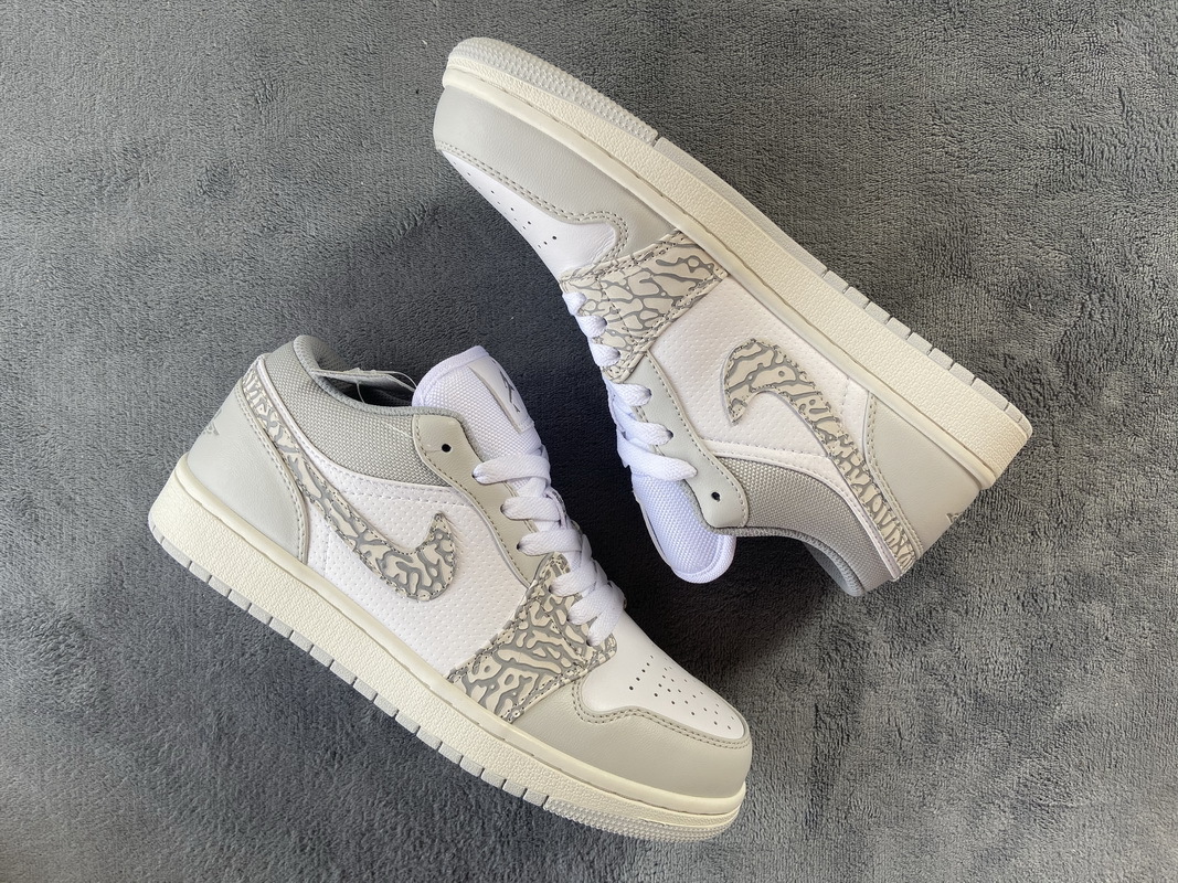Coco Shoes Jordan 1 Low PRM Smoke Grey Elephant DH4269-100 - Cocoshoesvip.net