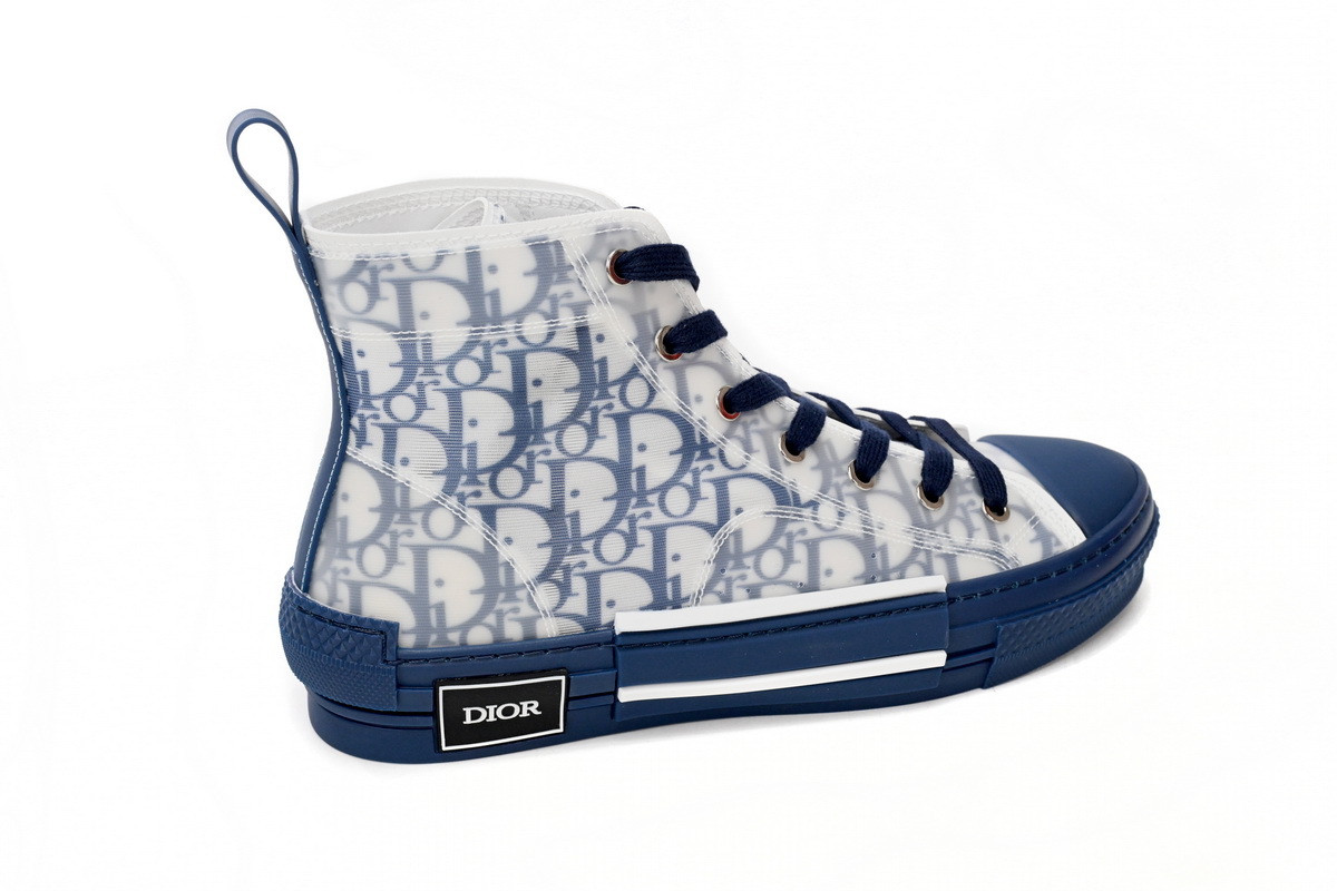 Coco Shoes Dior B23 High Top Blue Oblique 3SH118YNT_H565 - Cocoshoesvip.net