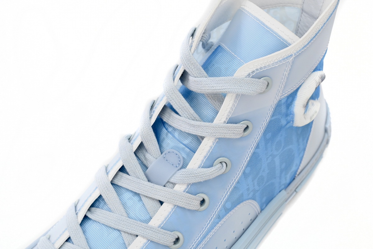 Coco Shoes Dior B23 High Top Daniel Arsham Light Blue 3SH118YUP_H561 - Cocoshoesvip.net