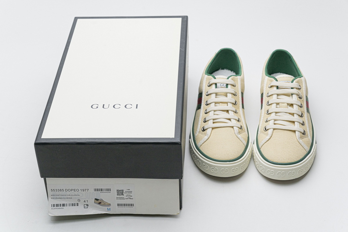 Coco Shoes Gucci Tennis 1977 Butter Cotton 606111 GZO30 9361 - Cocoshoesvip.net